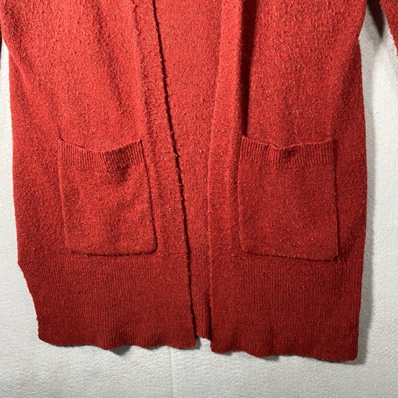 Madewell Cozy Cardigan Sweater Merino Alpaca Wool Pockets Red Womens XXS - Picture 3 of 11